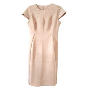 Calvin Klein light mauve suede midi dress zipper up 10 M